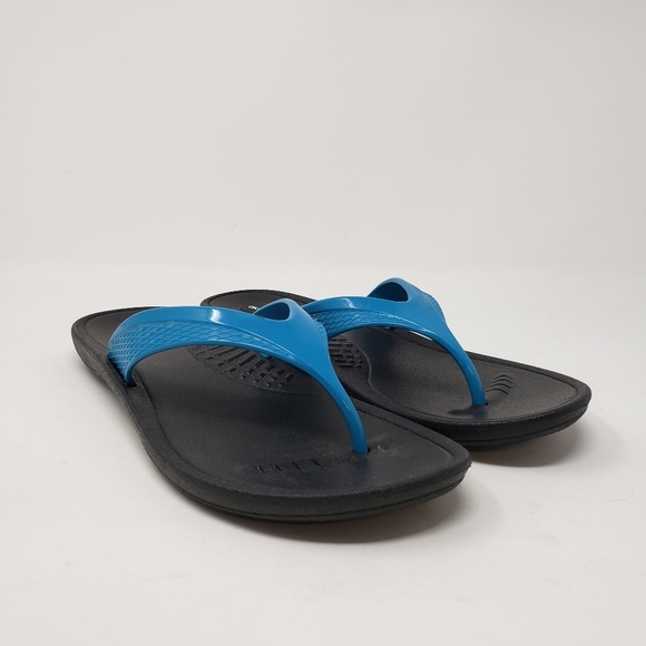 Okabashi Maui Recovery Sandals Flip Flops Thong Black Size L 9.5/10.5 - Picture 1 of 9